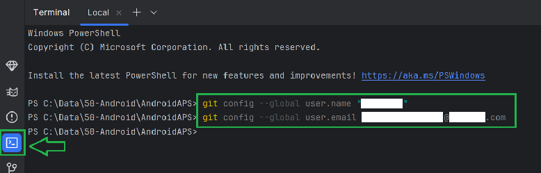 Git identification fix