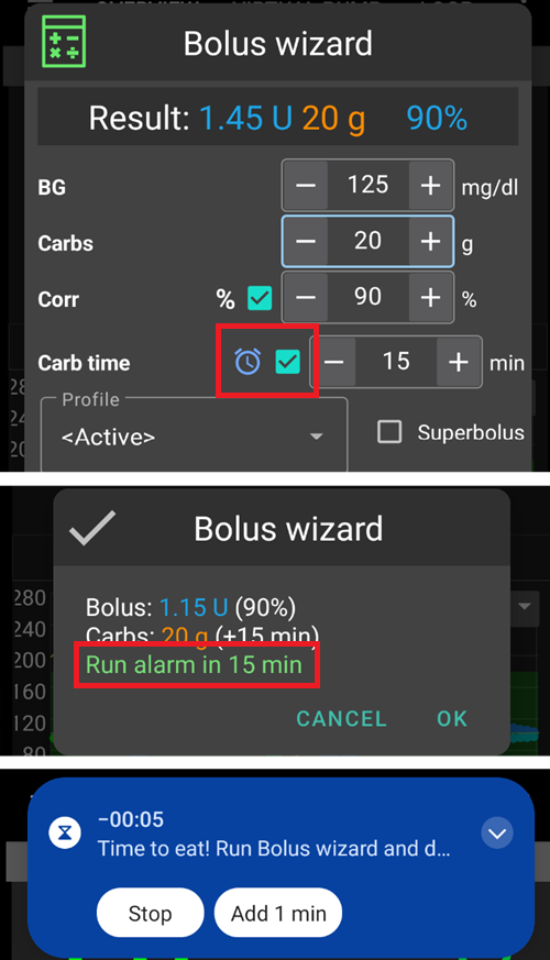 BolusWizard with Eating Reminder