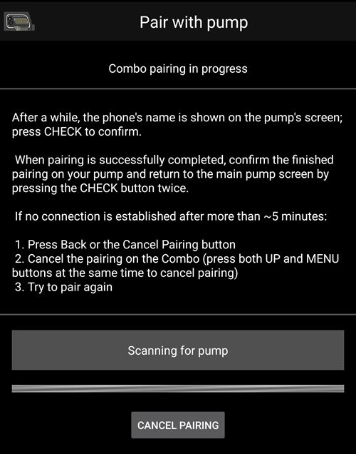 Screenshot of Combo Pairing UI 3