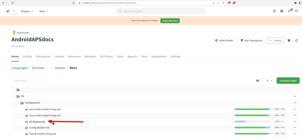 Click docs page