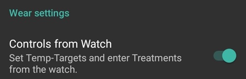 Wear phone preferences enabled